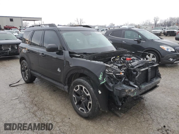2021 Ford Bronco Sport Outer Banks with VIN 3FMCR9C60MRB40509, listed as a Copart auction lot 43172585 with 44,303 mi miles and Salvage title. Bid and sale history available at DreamBid. Image 4.