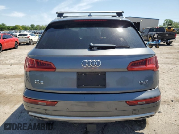 2018 Audi Q5 Premium Plus with VIN WA1BNAFYXJ2056895, listed as a Copart auction lot 52614905 with 87,456 mi miles and Salvage title. Bid and sale history available at DreamBid. Image 6.