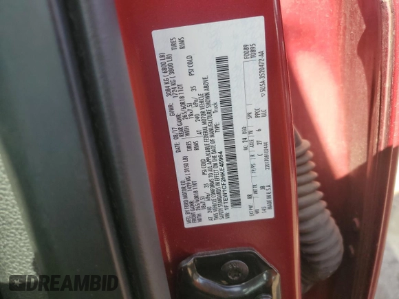 2017 Ford F-150 XL с VIN 1FTEW1CF2HKE45964, выставлен на аукционе Copart как лот 54047535 с пробегом 114 973 миль миль и Списание • Salvage title. История ставок и продаж доступна на DreamBid. Изображение 12.