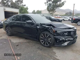 2023 Honda Accord Touring with VIN 1HGCY2F81PA046201, listed as a IAAI auction lot 42283747 with 34,912 mi miles and . Bid and sale history available at DreamBid. Image 1.