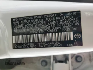 2018 Toyota Prius One with VIN JTDKDTB38J1615512, listed as a Copart auction lot 52892395 with 53,980 mi miles and Clean Title. Bid and sale history available at DreamBid. Image 12.