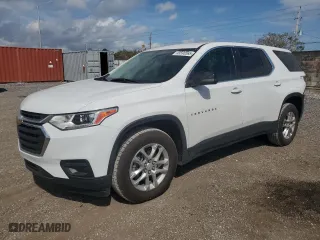 2021 Chevrolet Traverse LS with VIN 1GNERFKW1MJ191452, listed as a Copart auction lot 45590565 with 56,185 mi miles and Salvage Title. Bid and sale history available at carsss.com. Image 1.