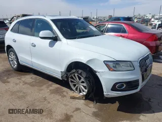 2015 Audi Q5 Premium Plus with VIN WA1LFAFP0FA063988, listed as a IAAI auction lot 41734642 with 131,532 mi miles and . Bid and sale history available at DreamBid. Image 1.