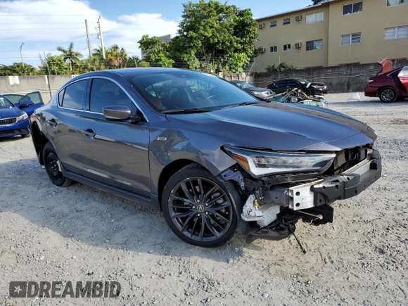 2022 Acura ILX w/Premium/A-Spec Package with VIN 19UDE2F81NA005836, listed as a Copart auction lot 47170255 with 29,585 mi miles and Salvage Title. Bid and sale history available at carsss.com. Image 4.