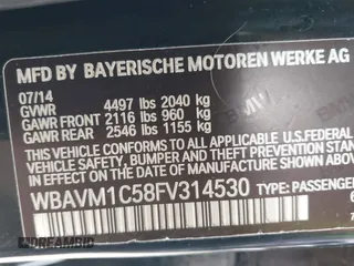 2015 BMW X1 sDrive28i z VIN WBAVM1C58FV314530, wystawiony jako IAAI lot #42184209 z przebiegiem 148 619 mil mil oraz . Historia ofert i sprzedaży dostępna na DreamBid. Obrazek 9.