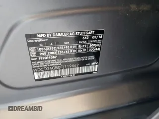 2015 Mercedes-Benz GLA 250 z VIN WDCTG4GB0FJ119462, wystawiony jako Copart lot #59542205 z przebiegiem 60 585 mil mil oraz Szkoda całkowita • Salvage title. Historia ofert i sprzedaży dostępna na DreamBid. Obrazek 14.