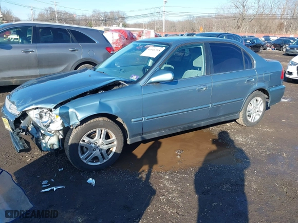 2000 Honda Civic EX with VIN 1HGEJ8649YL047194, listed as a IAAI auction lot 41526765 with 127,697 mi miles. Bid and sale history available at carsss.com. Image 2.