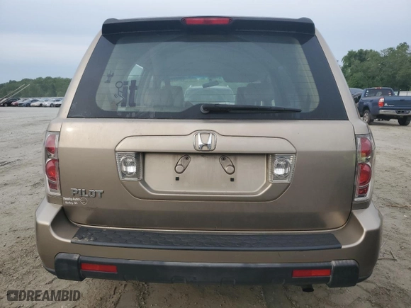 2007 Honda Pilot LX with VIN 5FNYF28127B018067, listed as a Copart auction lot 54637374 with 185,541 mi miles and Salvage Title. Bid and sale history available at carsss.com. Image 6.