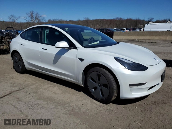 2022 Tesla Model 3 with VIN 5YJ3E1EA2NF121501, listed as a Copart auction lot 52408345 with 0 mi miles and Salvage Title. Bid and sale history available at carsss.com. Image 4.