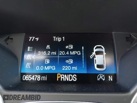 2019 Ford Escape Titanium with VIN 1FMCU9J98KUA21480, listed as a IAAI auction lot 42698275 with 65,478 mi miles and . Bid and sale history available at DreamBid. Image 15.