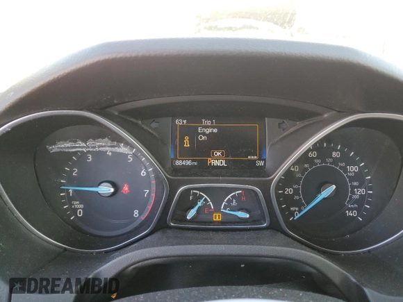 2017 Ford Focus SE with VIN 1FADP3F20HL335119, listed as a Copart auction lot 48178865 with 88,496 mi miles and Salvage Title. Bid and sale history available at DreamBid. Image 9.