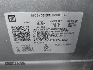 2023 Buick Enclave Essence with VIN 5GAEVAKW6PJ249052, listed as a IAAI auction lot 41926147 with 35,192 mi miles and . Bid and sale history available at carsss.com. Image 9.