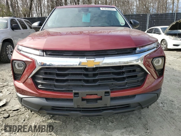 2024 Chevrolet TrailBlazer LS with VIN KL79MNSL6RB164495, listed as a Copart auction lot 41838285 with 13,181 mi miles and Salvage Title. Bid and sale history available at DreamBid. Image 5.