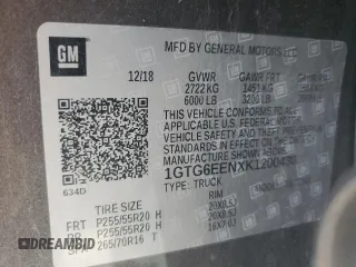 2019 GMC Canyon 4WD Denali with VIN 1GTG6EENXK1200430, listed as a Copart auction lot 65524334 with 54,813 mi miles and Salvage Title. Bid and sale history available at carsss.com. Image 14.