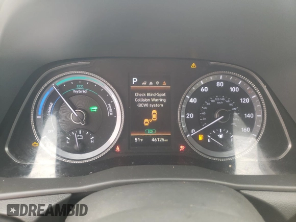 2020 Hyundai Sonata Hybrid Blue with VIN KMHL24JJ2LA010495, listed as a Copart auction lot 82210533 with 46,125 mi miles. Bid and sale history available at carsss.com. Image 9.
