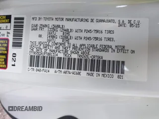 2023 Toyota Tacoma SR с VIN 3TYRX5GN1PT081314, выставлен на аукционе IAAI как лот 41179699 с пробегом 19 476 миль миль и . История ставок и продаж доступна на DreamBid. Изображение 9.