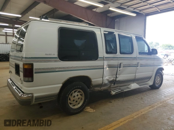 1993 Ford Econoline Cargo with VIN 1FDEE14Y5PHA07711, listed as a Copart auction lot 62064705 with 150,336 mi miles and Salvage title. Bid and sale history available at DreamBid. Image 3.