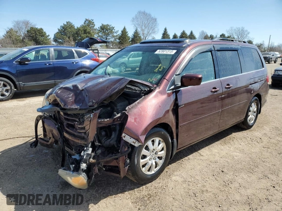 2010 Honda Odyssey EX-L with VIN 5FNRL3H60AB041353, listed as a Copart auction lot 52801315 with 120,253 mi miles and Salvage Title. Bid and sale history available at DreamBid. Image 1.