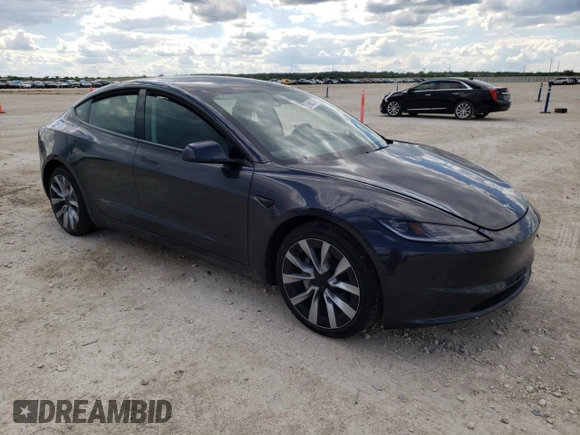 2025 Tesla Model 3 Long Range with VIN 5YJ3E1EA2SF995505, listed as a Copart auction lot 56682745 with 783 mi miles and Salvage title. Bid and sale history available at DreamBid. Image 4.
