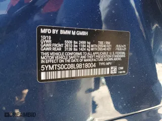 2020 BMW X3 M Competition with VIN 5YMTS0C08L9B18004, listed as a Copart auction lot 46493145 with 0 mi miles and Salvage Title. Bid and sale history available at carsss.com. Image 15.