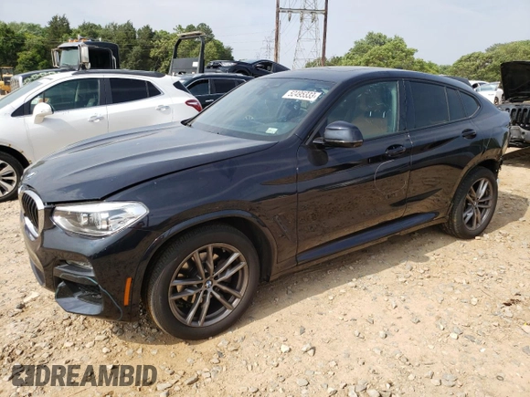 2021 BMW X4 xDrive30i with VIN 5UX2V1C04M9E92675, listed as a Copart auction lot 52495333 with 54,111 mi miles. Bid and sale history available at carsss.com. Image 1.