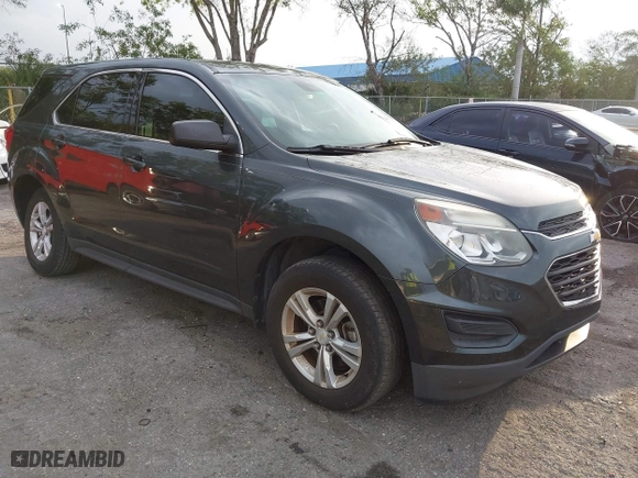 2017 Chevrolet Equinox LS with VIN 2GNALBEK6H1582971, listed as a IAAI auction lot 41975557 with 48,787 mi miles. Bid and sale history available at carsss.com. Image 1.