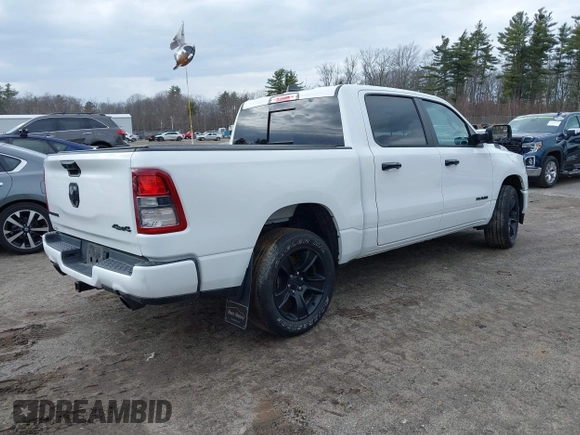 2024 Ram 1500 Big Horn with VIN 1C6SRFFT1RN124465, listed as a IAAI auction lot 41839097 with 24,106 mi miles and . Bid and sale history available at DreamBid. Image 4.