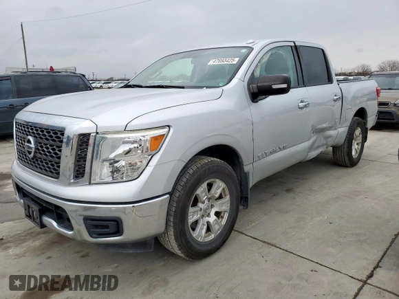 2018 Nissan Titan SV with VIN 1N6AA1EK7JN502927, listed as a Copart auction lot 47693425 with 95,309 mi miles and Salvage Title. Bid and sale history available at carsss.com. Image 1.