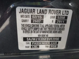2015 Jaguar XJ R-Sport with VIN SAJWJ1CD6F8V83990, listed as a IAAI auction lot 41936162 with Not Provided miles and . Bid and sale history available at DreamBid. Image 9.