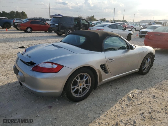 2007 Porsche Boxster with VIN WP0CA29837U711256, listed as a Copart auction lot 78423144 with 49,592 mi miles and Salvage Title. Bid and sale history available at carsss.com. Image 3.