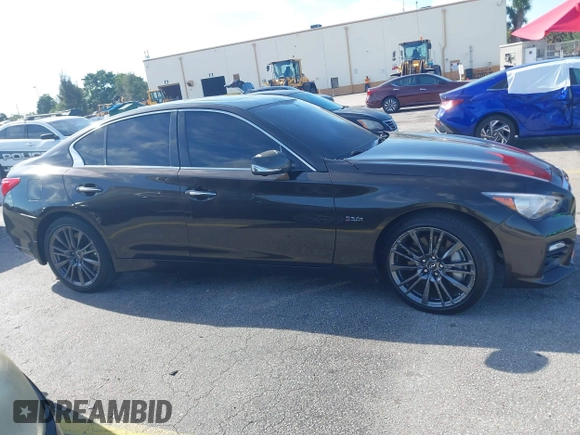 2016 Infiniti Q50 Red Sport 400 with VIN JN1FV7AR4GM451987, listed as a IAAI auction lot 41891826 with 64,931 mi miles and . Bid and sale history available at DreamBid. Image 13.