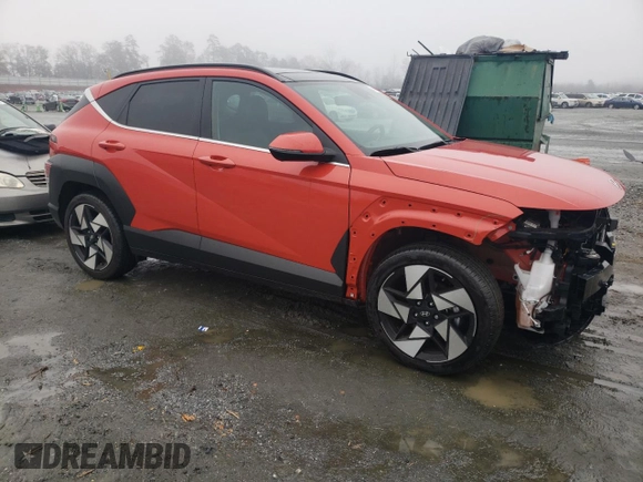 2024 Hyundai Kona Limited with VIN KM8HE3A34RU049881, listed as a Copart auction lot 84243934 with 4,929 mi miles and Clean Title. Bid and sale history available at DreamBid. Image 4.