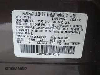 2015 Infiniti Q50 Premium with VIN JN1BV7AP4FM330386, listed as a IAAI auction lot 42028771 with 75,533 mi miles. Bid and sale history available at carsss.com. Image 9.