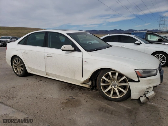 2014 Audi A4 Premium with VIN WAUBFAFL4EN003148, listed as a Copart auction lot 49158995 with 111,682 mi miles and Salvage Title. Bid and sale history available at carsss.com. Image 4.