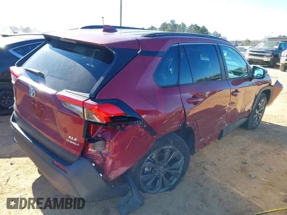 2024 Toyota RAV4 Hybrid XLE Premium with VIN 4T3B6RFVXRU166145, listed as a IAAI auction lot 41310813 with 8,276 mi miles and . Bid and sale history available at DreamBid. Image 4.