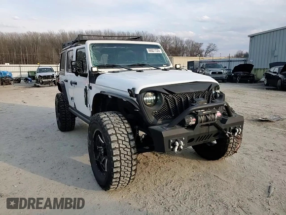 2018 Jeep Wrangler Unlimited Sport S with VIN 1C4HJXDGXJW130690, listed as a Copart auction lot 46921725 with 107,616 mi miles and Salvage title. Bid and sale history available at DreamBid. Image 10.