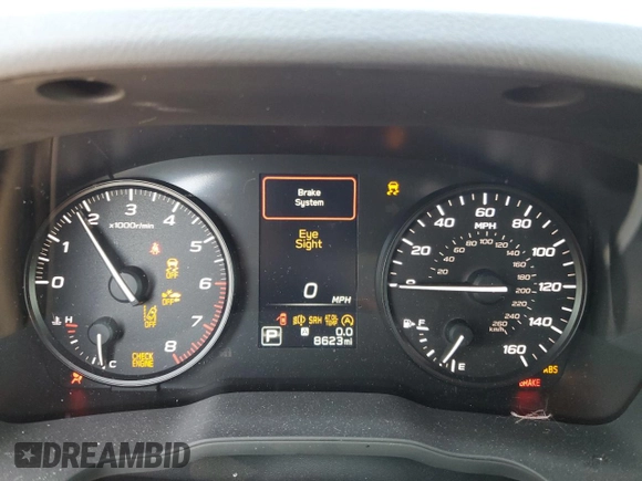 2025 Subaru Forester with VIN JF2SLDAC2SH447600, listed as a Copart auction lot 53180575 with 8,623 mi miles and Salvage title. Bid and sale history available at DreamBid. Image 9.