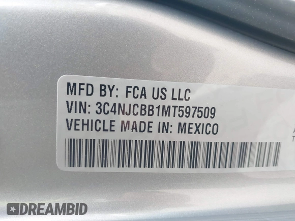 2021 Jeep Compass Altitude с VIN 3C4NJCBB1MT597509, выставлен на аукционе IAAI как лот 41800869 с пробегом 70 896 миль миль и . История ставок и продаж доступна на DreamBid. Изображение 9.
