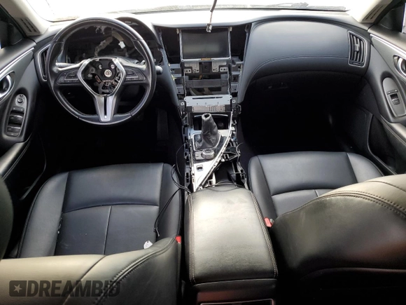 2020 Infiniti Q50 Luxe z VIN JN1EV7APXLM207328, wystawiony jako Copart lot #45850405 z przebiegiem Nie podano mil oraz Nie do naprawy • Non repairable. Historia ofert i sprzedaży dostępna na DreamBid. Obrazek 8.