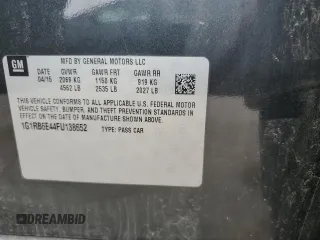 2015 Chevrolet Volt with VIN 1G1RB6E44FU138652, listed as a Copart auction lot 51890975 with 126,898 mi miles and Salvage Title. Bid and sale history available at carsss.com. Image 14.