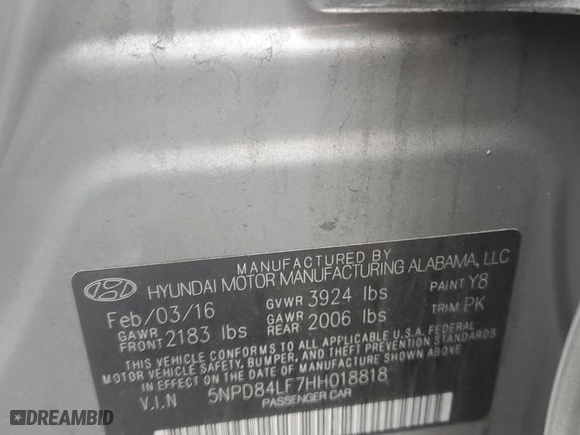 2017 Hyundai Elantra SE with VIN 5NPD84LF7HH018818, listed as a Copart auction lot 52197435 with 94,882 mi miles and Salvage Title. Bid and sale history available at carsss.com. Image 12.
