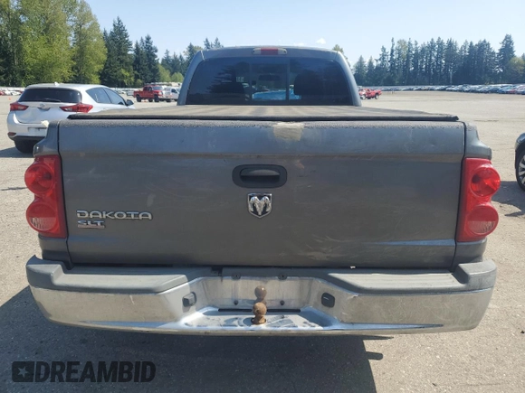 2006 Dodge Dakota SLT with VIN 1D7HW42KX6S520054, listed as a Copart auction lot 53320995 with 205,206 mi miles and Salvage Title. Bid and sale history available at carsss.com. Image 6.