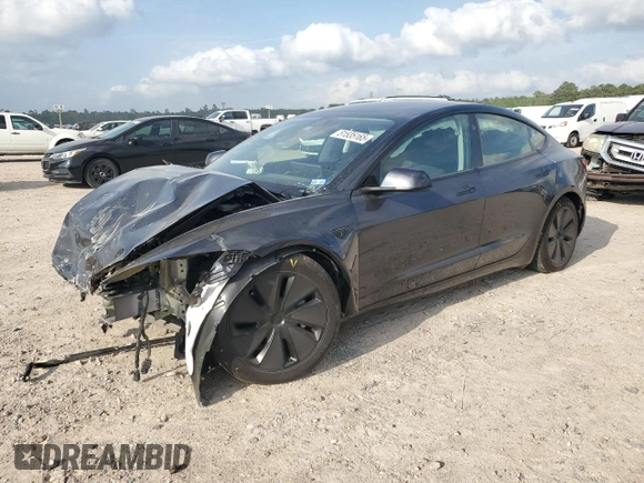 2024 Tesla Model 3 with VIN 5YJ3E1EA5RF741345, listed as a Copart auction lot 51535165 with 7,372 mi miles and Salvage Title. Bid and sale history available at DreamBid. Image 1.