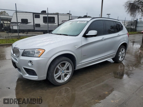 2013 BMW X3 xDrive35i with VIN 5UXWX7C54DL977845, listed as a Copart auction lot 48598485 with 24,753 mi miles and Salvage Title. Bid and sale history available at DreamBid. Image 1.