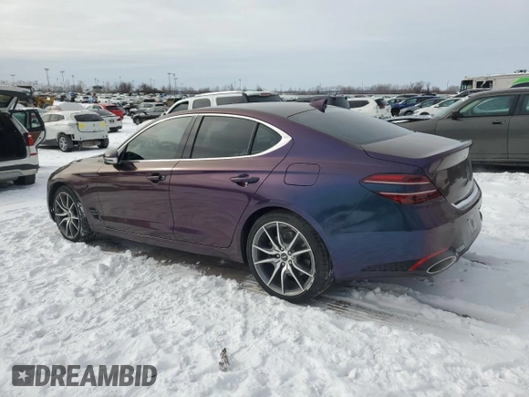 2023 Genesis G70 3.3T with VIN KMTG54TE8PU107865, listed as a Copart auction lot 45747995 with 13,348 mi miles and Salvage title. Bid and sale history available at DreamBid. Image 2.