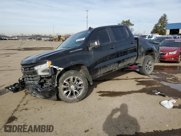 2022 Chevrolet Silverado 1500 RST with VIN 1GCUDEET6NZ599205, listed as a Copart auction lot 42735645 with Not Provided miles and Clean Title. Bid and sale history available at DreamBid. Image 1.