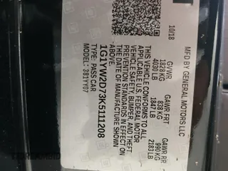 2019 Chevrolet Corvette Grand Sport 1LT z VIN 1G1YW2D73K5111208, wystawiony jako Copart lot #76806034 z przebiegiem Nie podano mil oraz Nie do naprawy • Non repairable. Historia ofert i sprzedaży dostępna na DreamBid. Obrazek 13.
