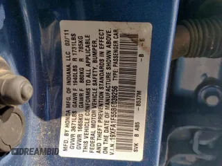 2011 Honda Civic LX with VIN 19XFA1F55BE039256, listed as a Copart auction lot 52172775 with 138,188 mi miles and Salvage Title. Bid and sale history available at DreamBid. Image 15.