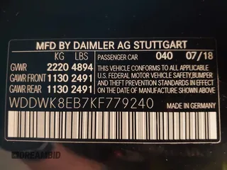 2019 Mercedes-Benz C 300 с VIN WDDWK8EB7KF779240, выставлен на аукционе IAAI как лот 42093433 с пробегом 74 967 миль миль и . История ставок и продаж доступна на DreamBid. Изображение 9.