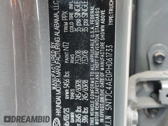 2023 Hyundai Santa Cruz SEL z VIN 5NTJC4AE0PH061733, wystawiony jako Copart lot #45407965 z przebiegiem 28 786 mil mil oraz Szkoda całkowita • Salvage title. Historia ofert i sprzedaży dostępna na DreamBid. Obrazek 12.